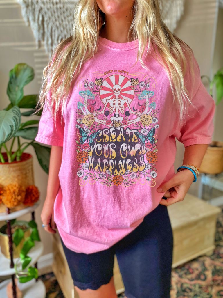 Happy Skeleton Tshirt | create your own happiness tee