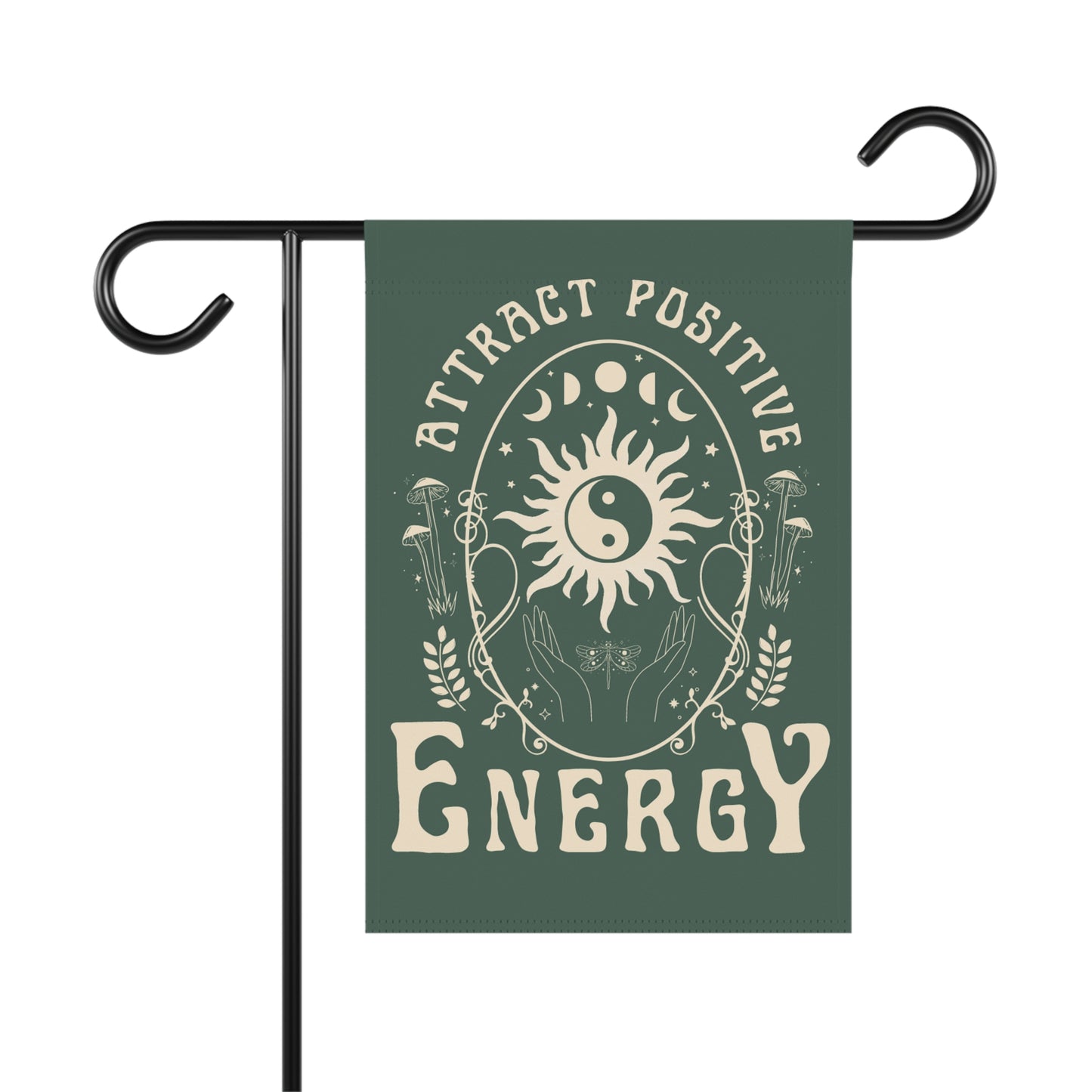 Attract Positive Energy Outdoor House Banner | garden flag boho hippie eclectic
