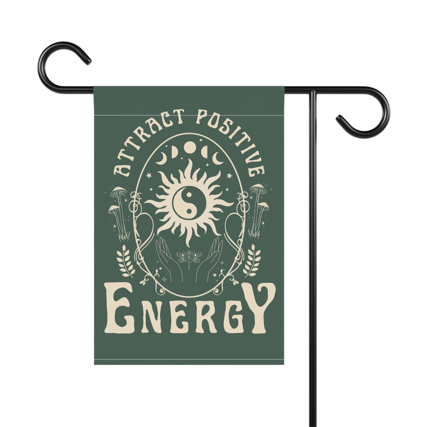 Attract Positive Energy Outdoor House Banner | garden flag boho hippie eclectic