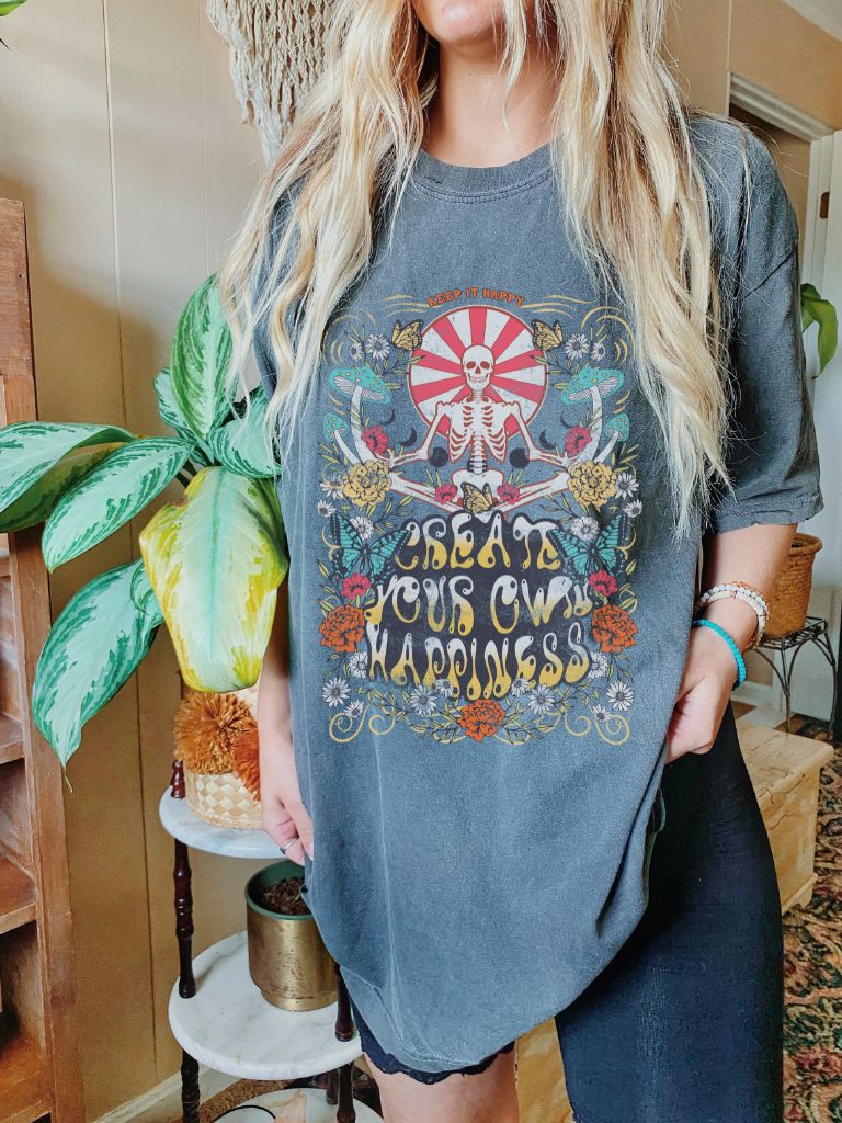 Happy Skeleton Tshirt | create your own happiness tee