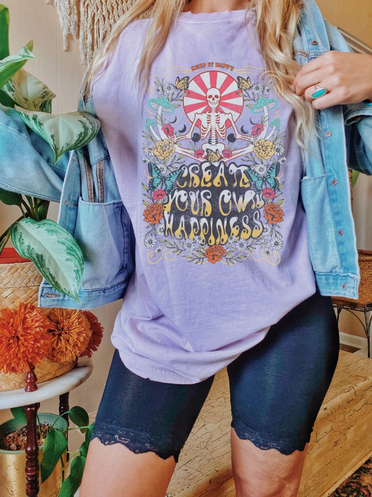 Happy Skeleton Tshirt | create your own happiness tee