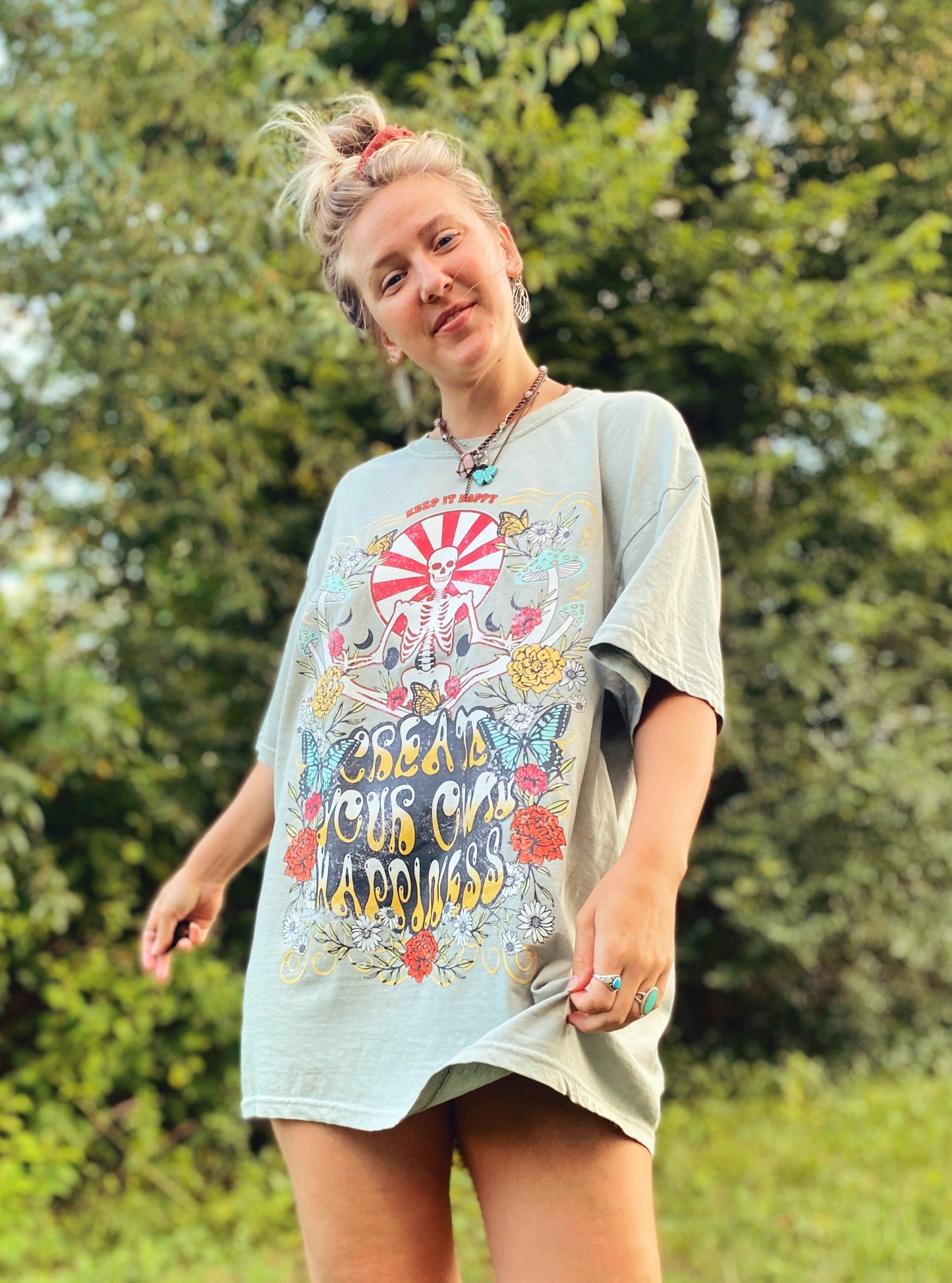 Happy Skeleton Tshirt | create your own happiness tee