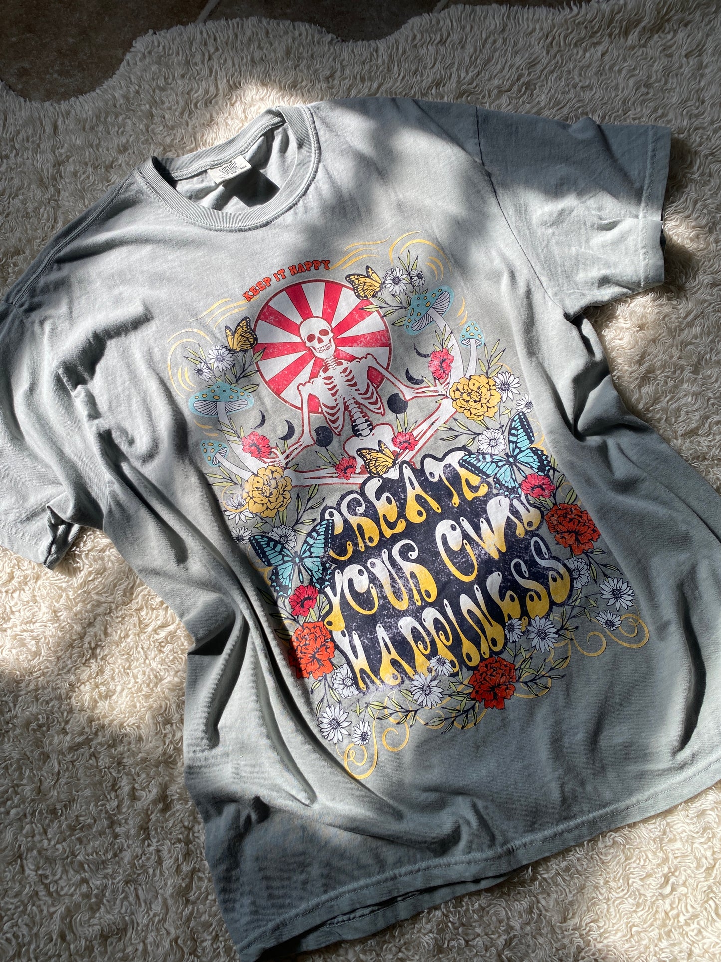 Happy Skeleton Tshirt | create your own happiness tee