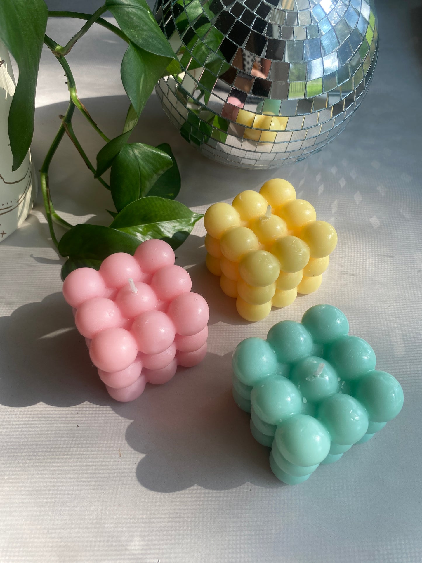 Pastel Bubble Cube Candles | 5.3oz unscented