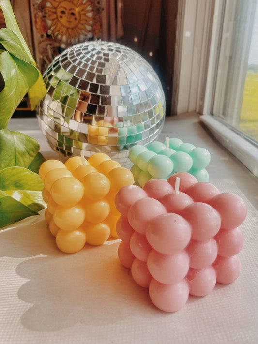 Pastel Bubble Cube Candles | 5.3oz unscented