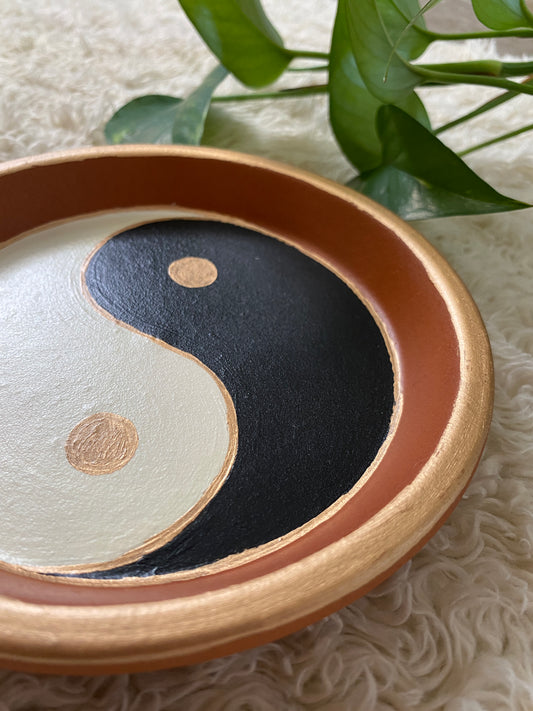 Yin Yang Trinket Tray | handpainted jewelry decorative tray