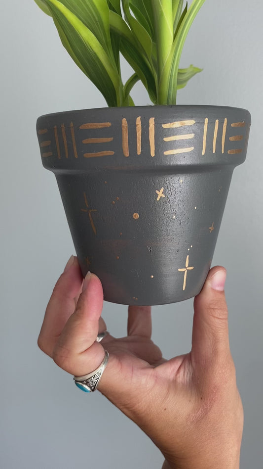 Moon Phase Terracotta Pot