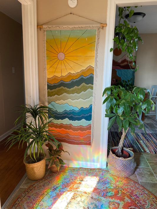 Rainbow Mountain Wall Tapestry