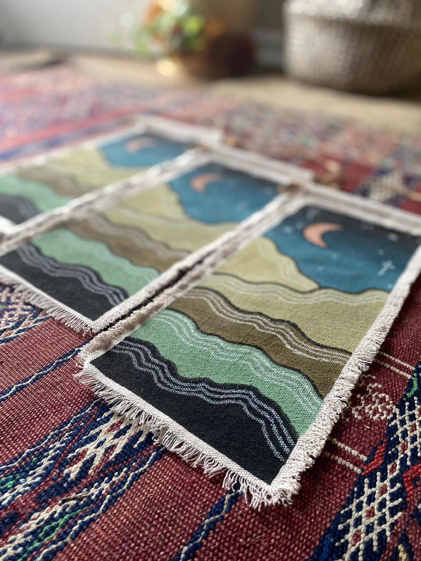 Mini Moon Mountain Dark Tapestry