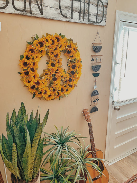Sunflower Peace Sign Wall Decor