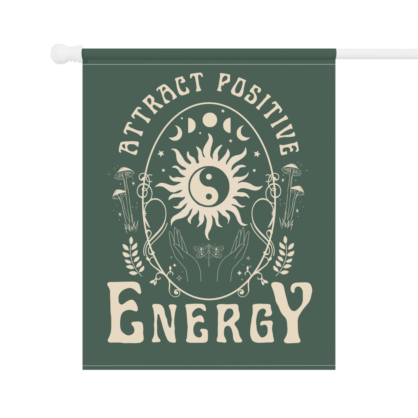 Attract Positive Energy Outdoor House Banner | garden flag boho hippie eclectic