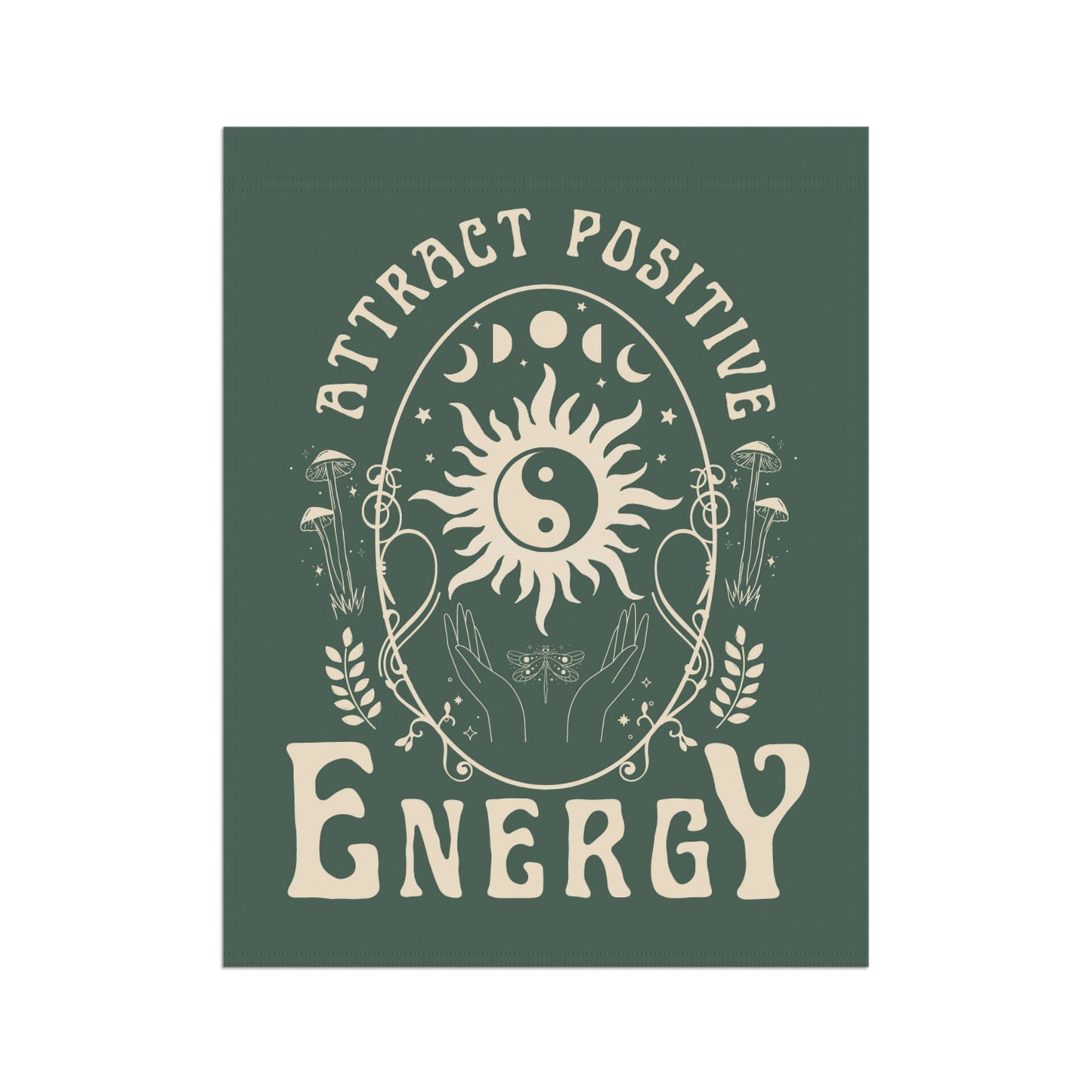 Attract Positive Energy Outdoor House Banner | garden flag boho hippie eclectic