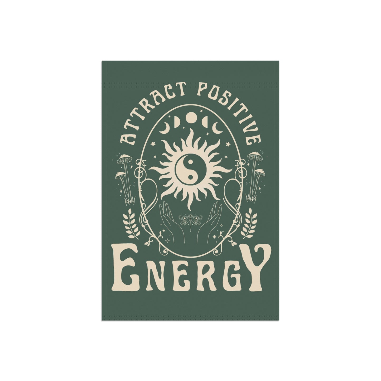 Attract Positive Energy Outdoor House Banner | garden flag boho hippie eclectic