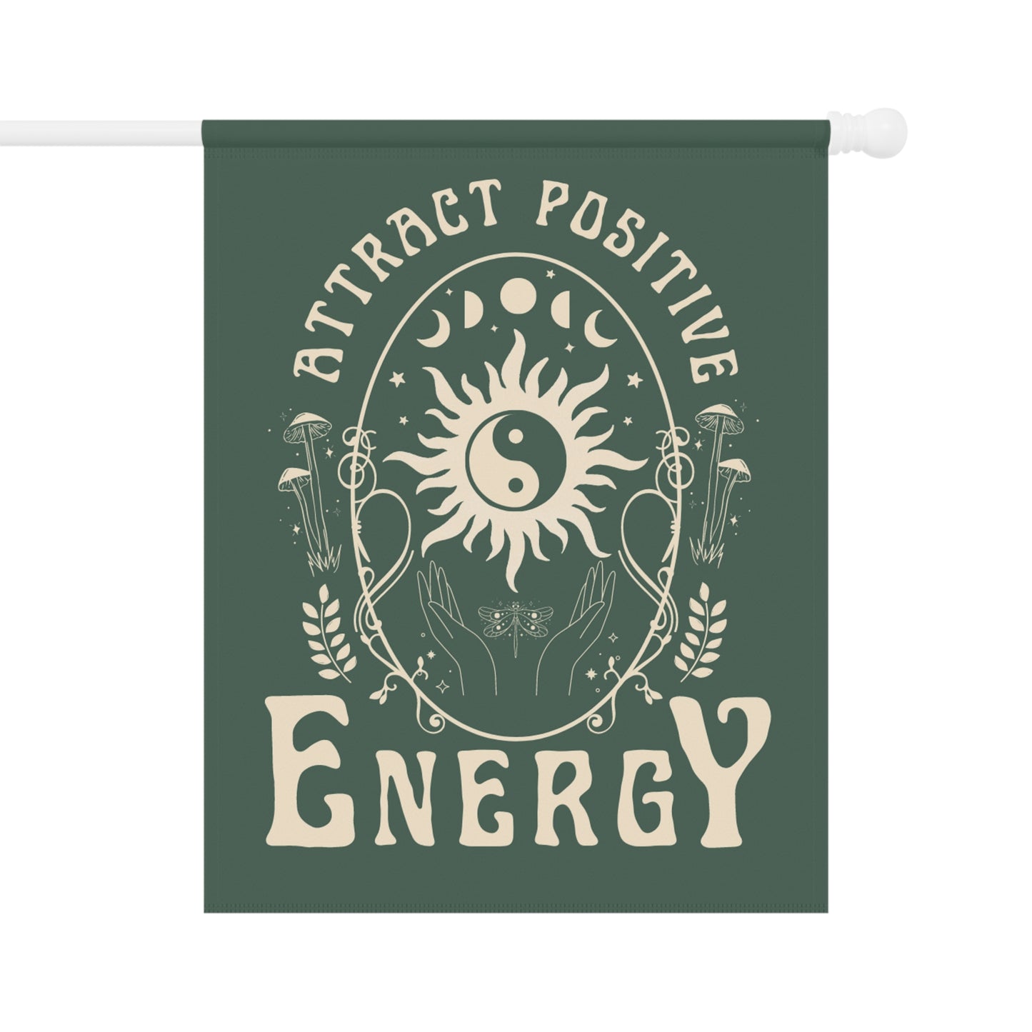 Attract Positive Energy Outdoor House Banner | garden flag boho hippie eclectic