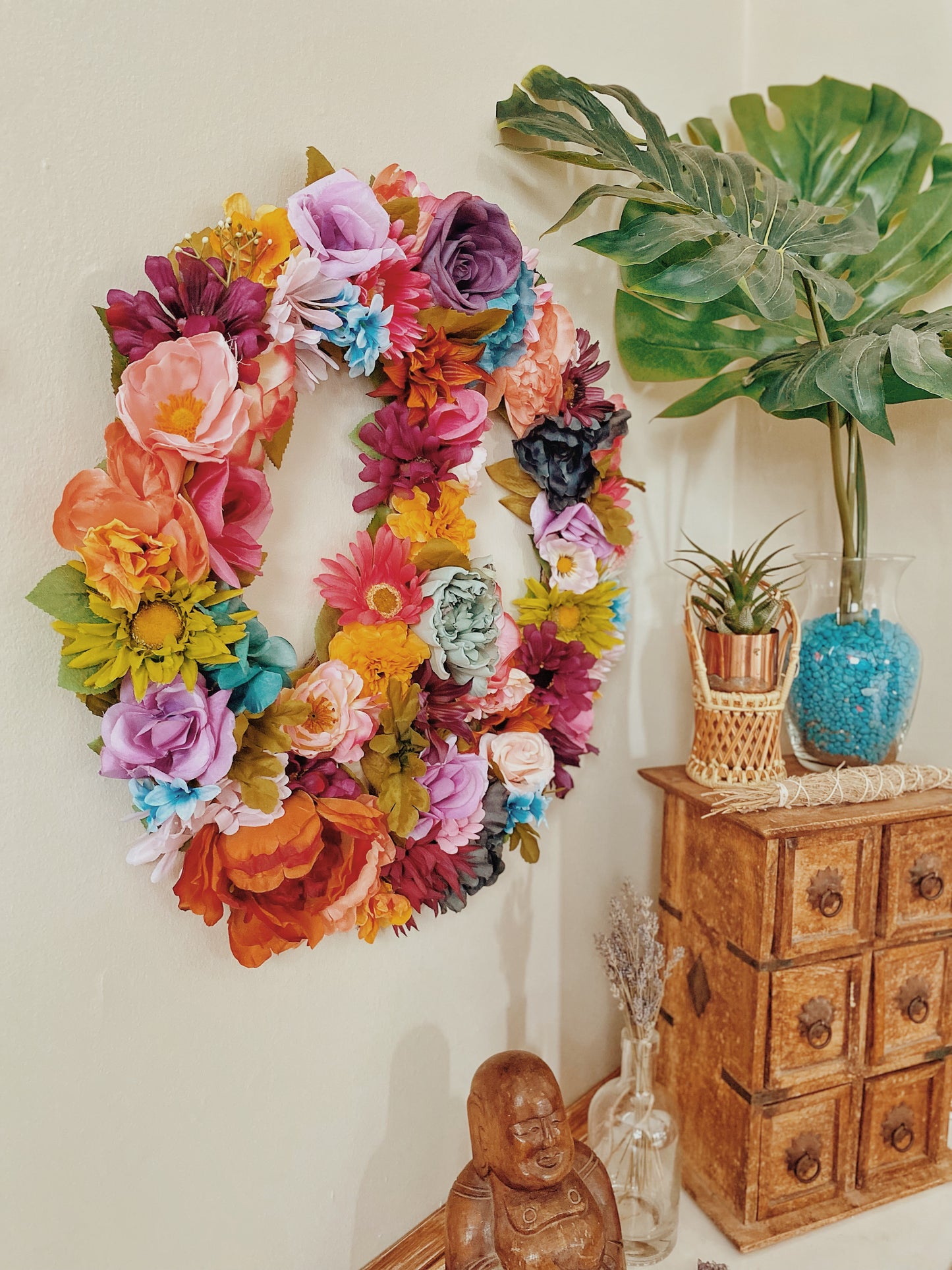 Peace Out Floral Wall Hanging