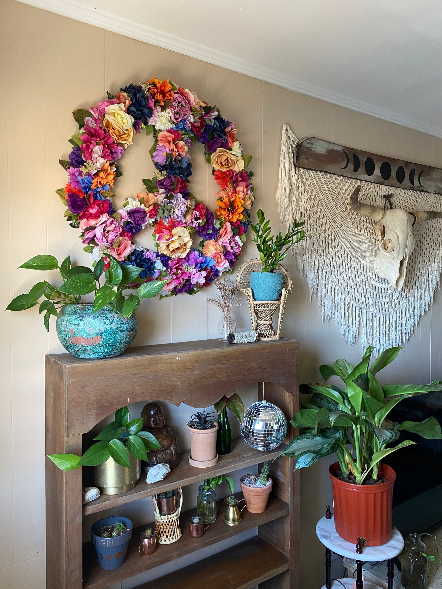 Peace Out Floral Wall Hanging