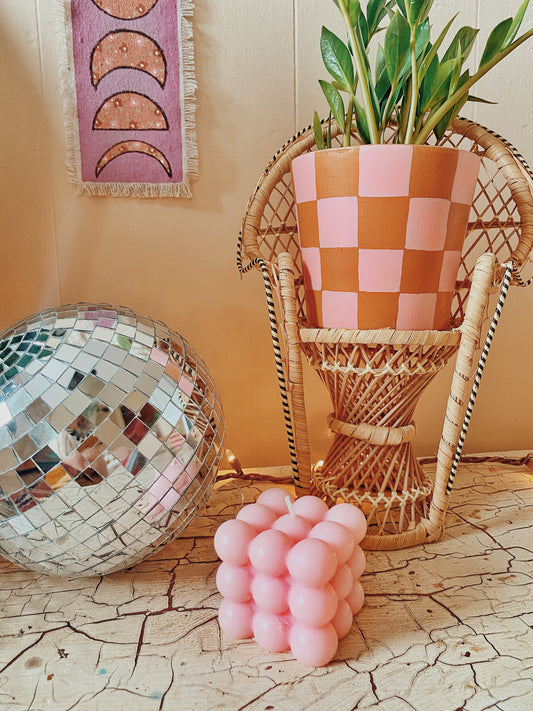 Checker Pink Cabo Terracotta Pot