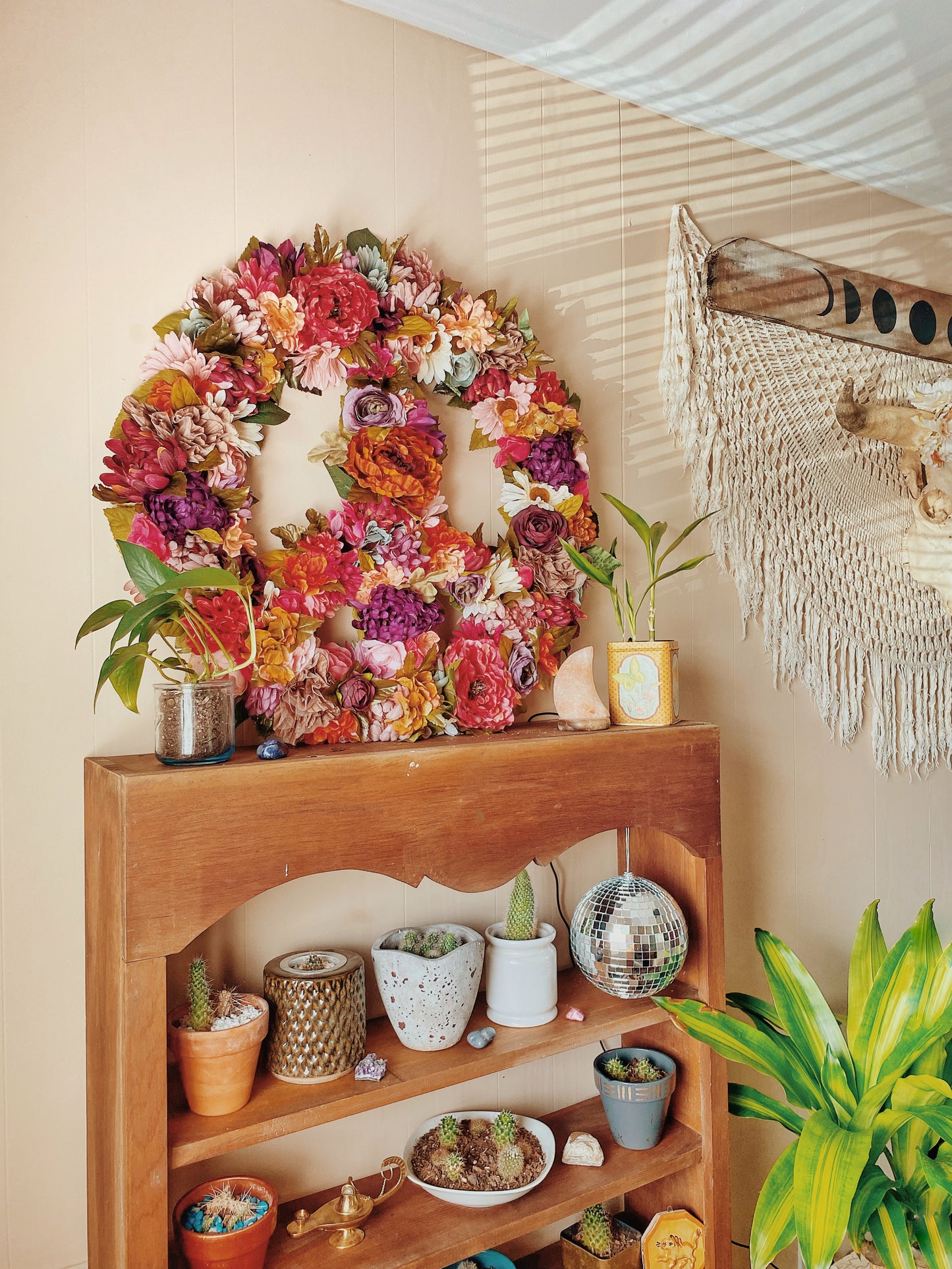 Peace Out Floral Wall Hanging