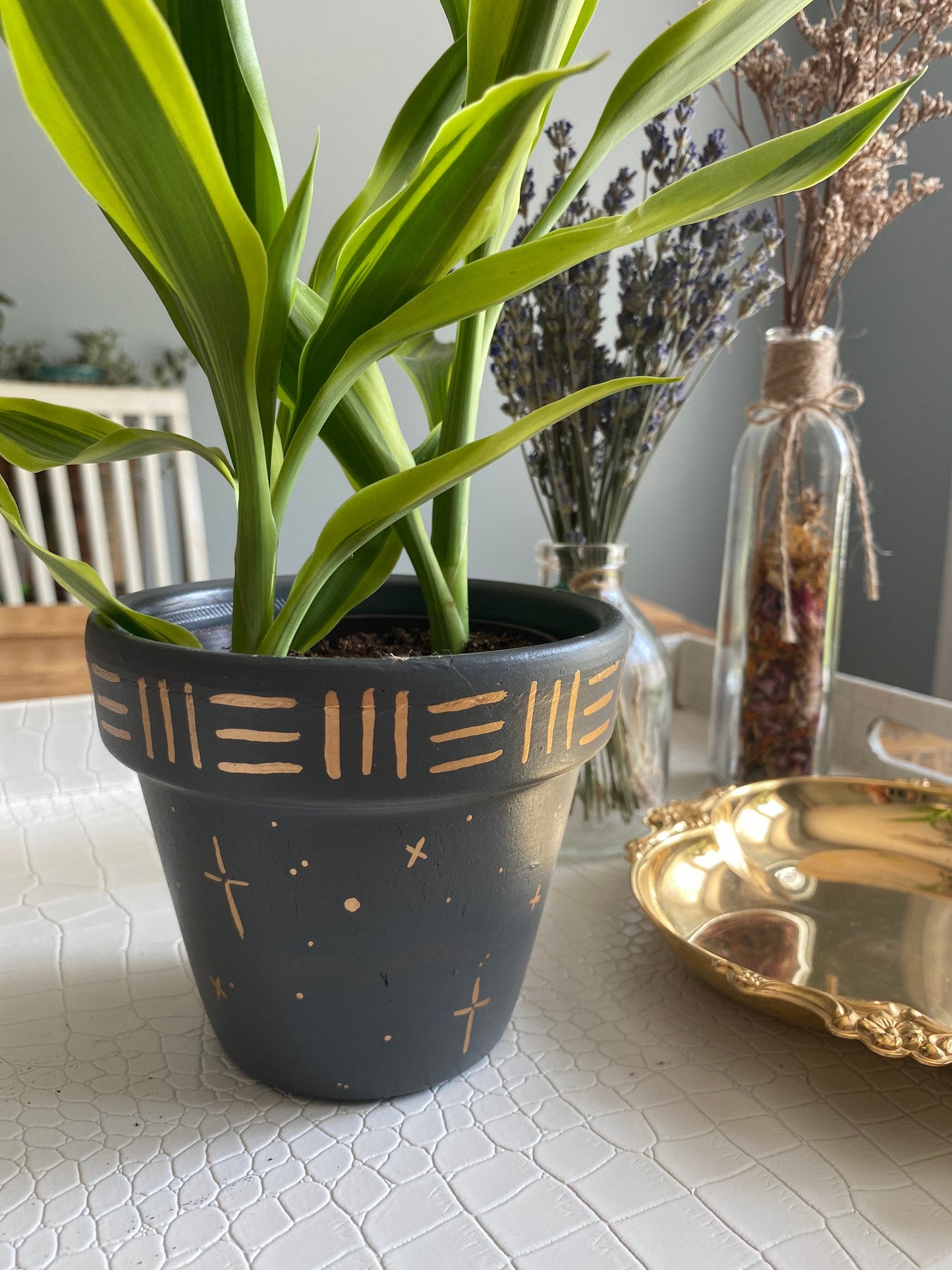 Moon Phase Terracotta Pot